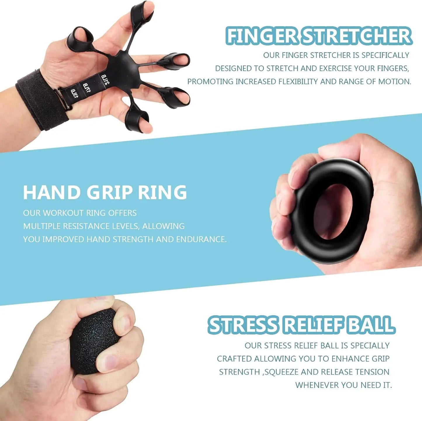 Grip Trainer Kit – Hand Gripper, Finger Exercisers & Forearm Strengtheners