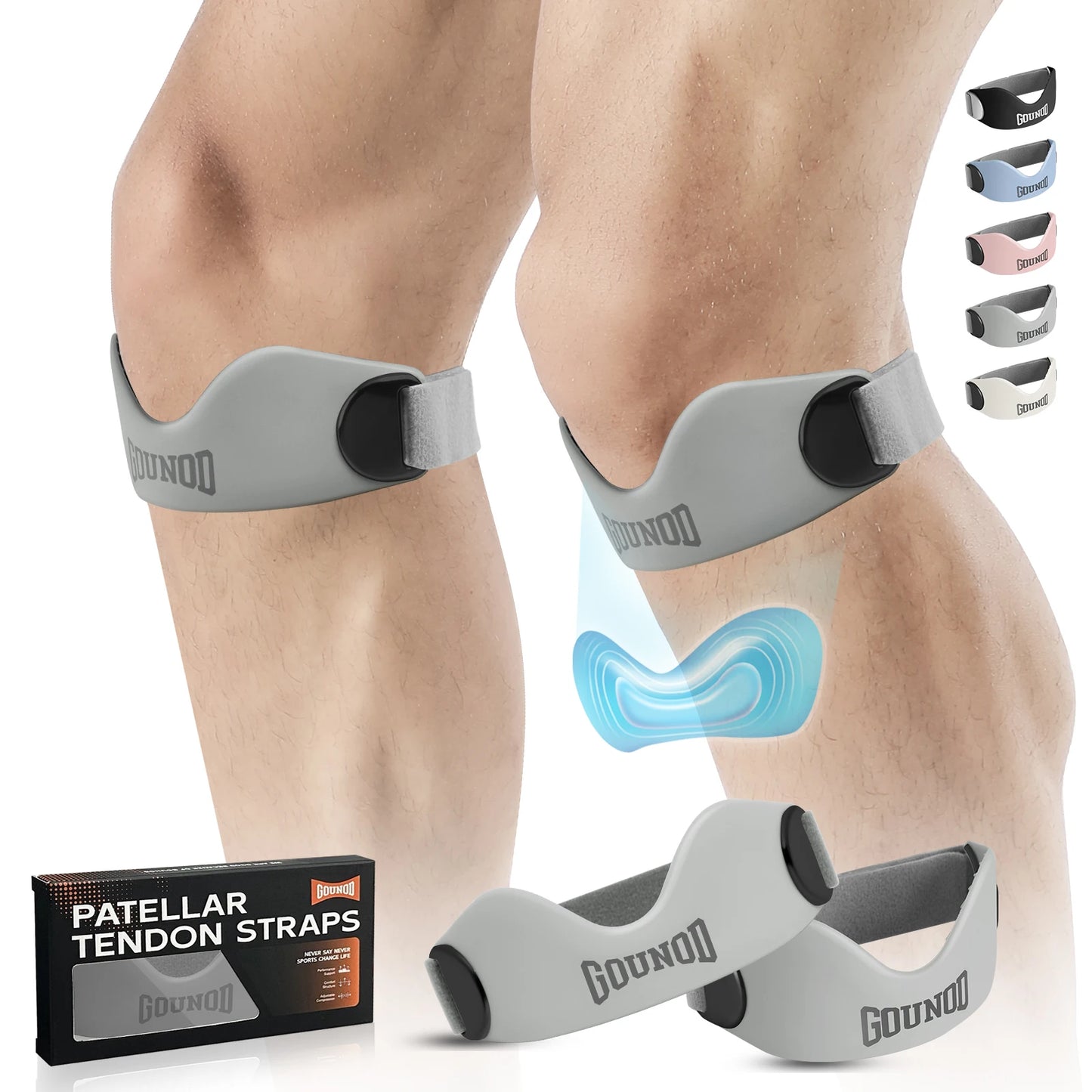 Silicone Patellar Tendon Support Strap for Knee Pain Relief