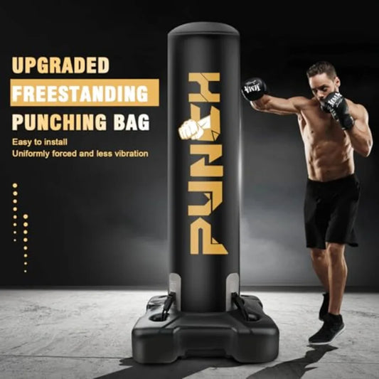 Freestanding Inflatable Punching Bag with Stand – Home Boxing & Martial Arts Training Equipment