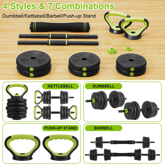 Adjustable Free Weight Dumbbells (44–88 lbs) with Connector Bar