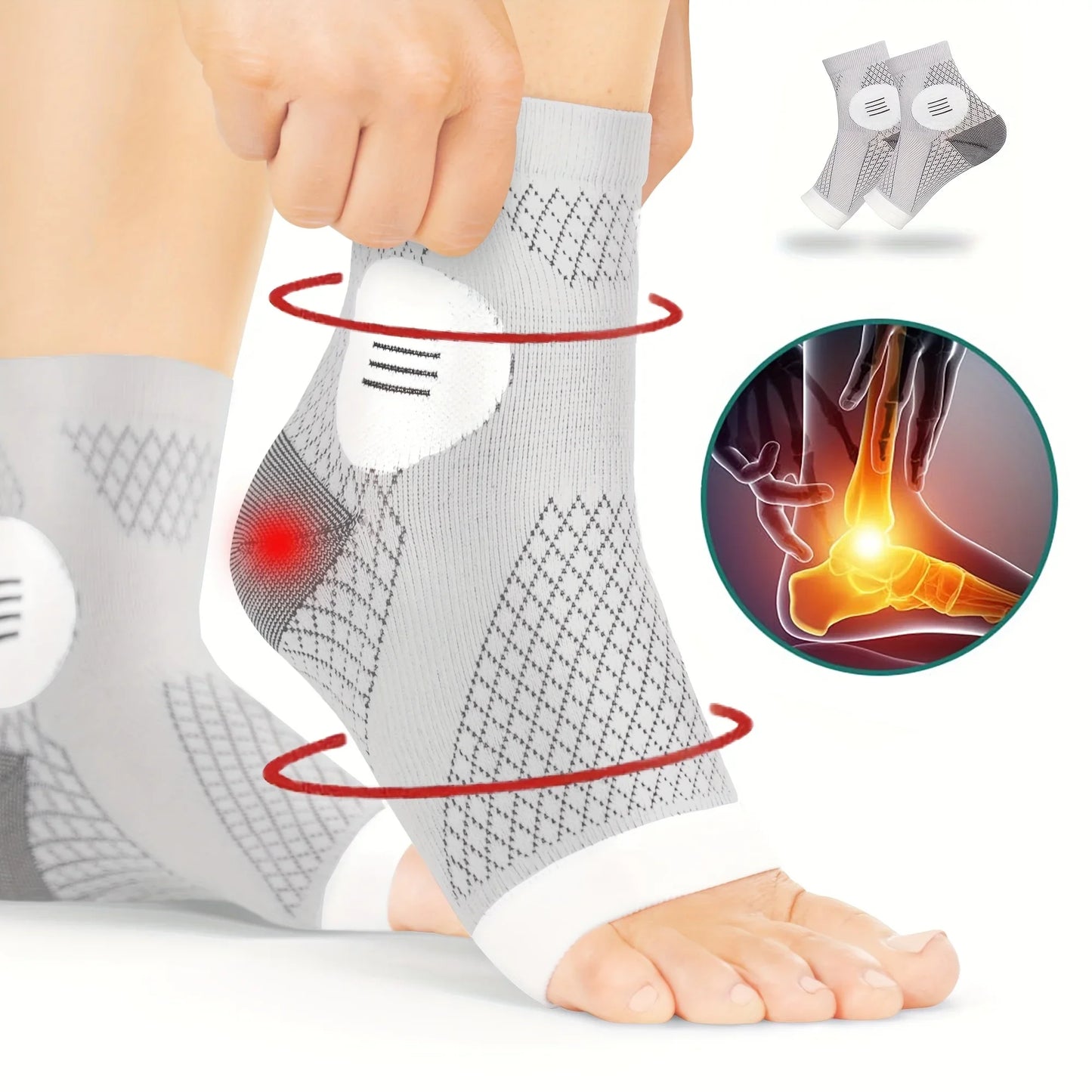 Ankle Compression Socks – Open-Toe Foot Sleeves with Arch & Ankle Support for Recovery & Training