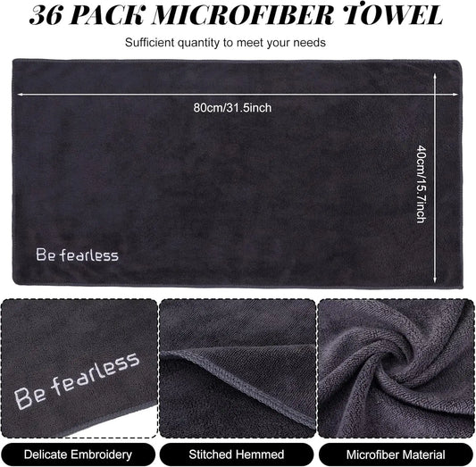 36-Pack Microfiber Gym Towels – Soft, Quick-Drying, Sweat Absorbent (32" x 16")