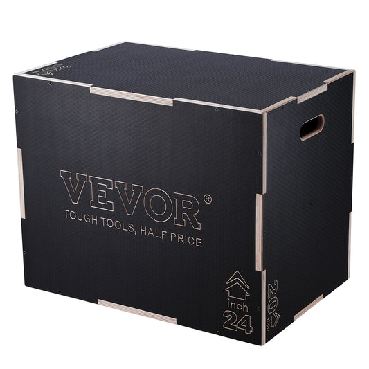 3-in-1 Wooden Plyometric Jump Box – Plyo Box for Home Gym, Conditioning & Strength Training