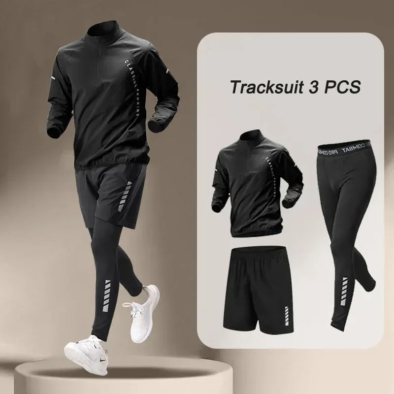 Men’s Quick-Dry Tracksuit – Jacket & Joggers Running Set (1–3 Piece Options)