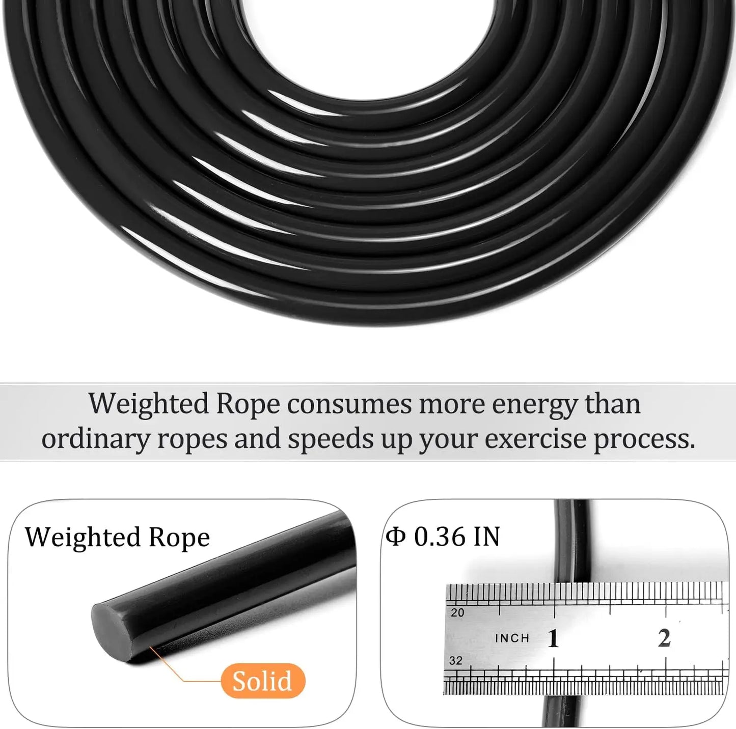 1LB Weighted Jump Rope – Adjustable Cotton & PVC Cord, Tangle-Free with Aluminum Handles