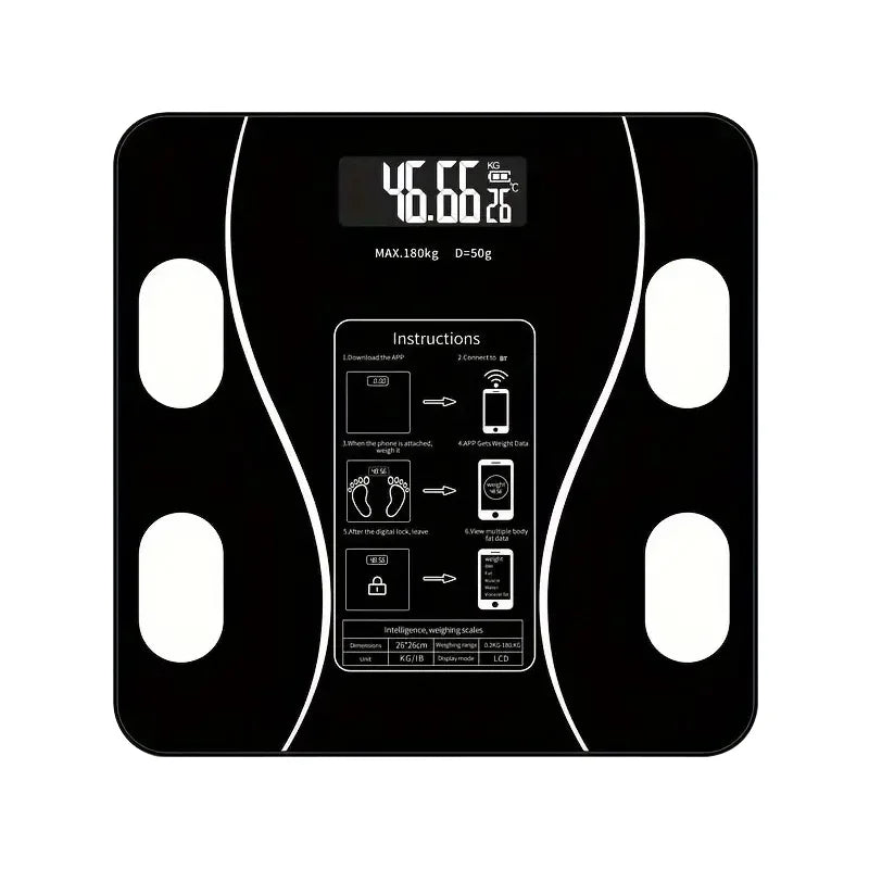 Smart Body Fat Scale – Wireless Digital Bathroom Scale with Body Composition Analyzer & LED Display