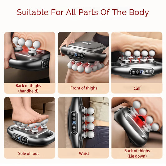 16-Head Fascia Massage Gun – High-Frequency Deep Tissue Muscle Massager for Back, Neck, Shoulders & Waist