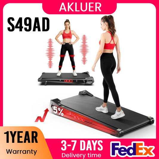 AKLUER 3-in-1 Under Desk Walking Pad with Vibration Plate – Portable Treadmill with Incline & Remote Control
