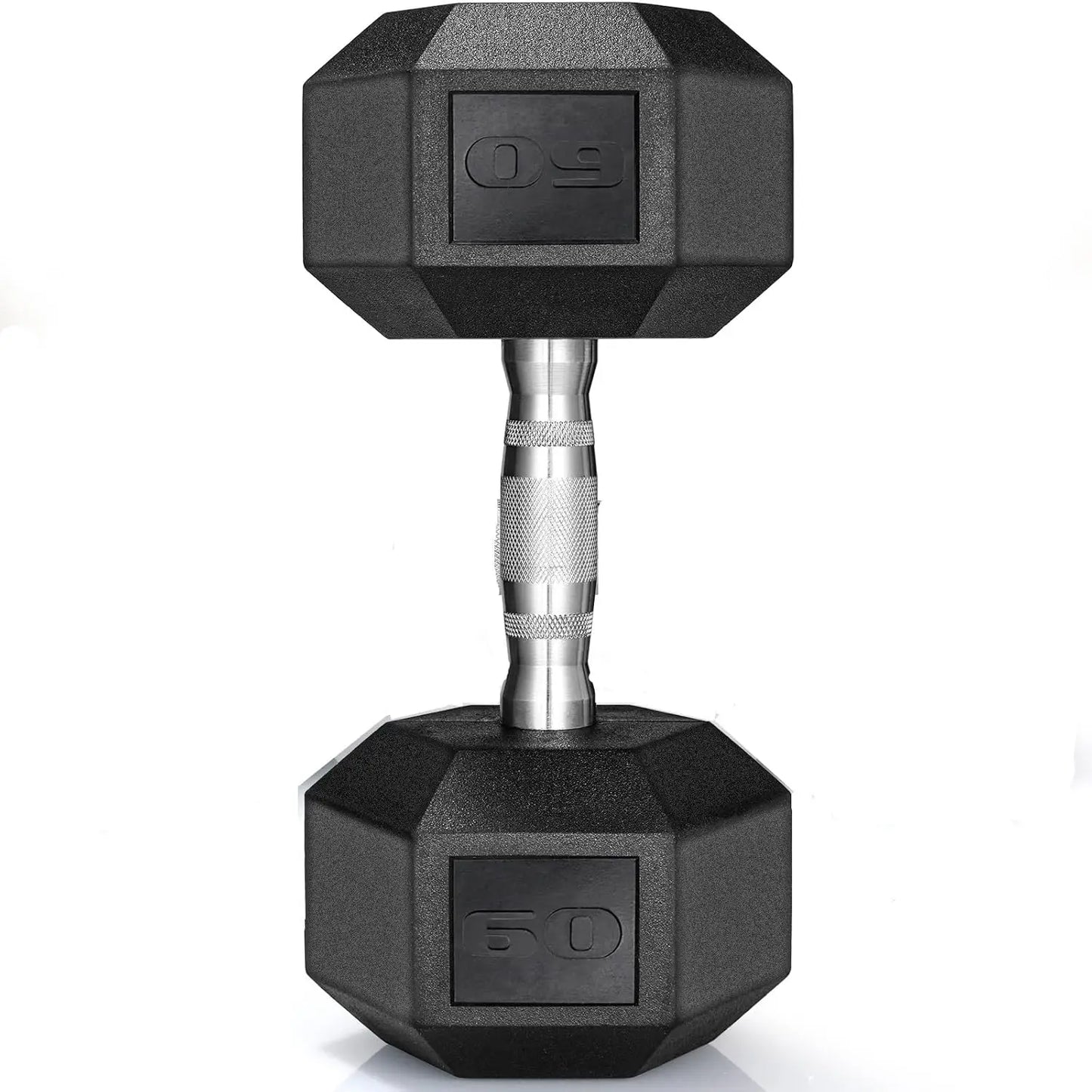 Rubber Coated Hex Dumbbells (30–75 lbs) – Cast Iron, Pair