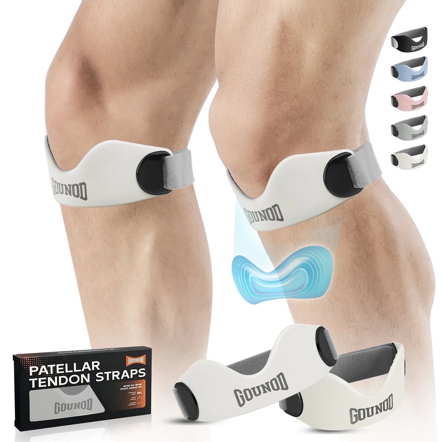 Silicone Patellar Tendon Support Strap for Knee Pain Relief