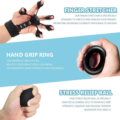 Grip Trainer Kit – Hand Gripper, Finger Exercisers & Forearm Strengtheners