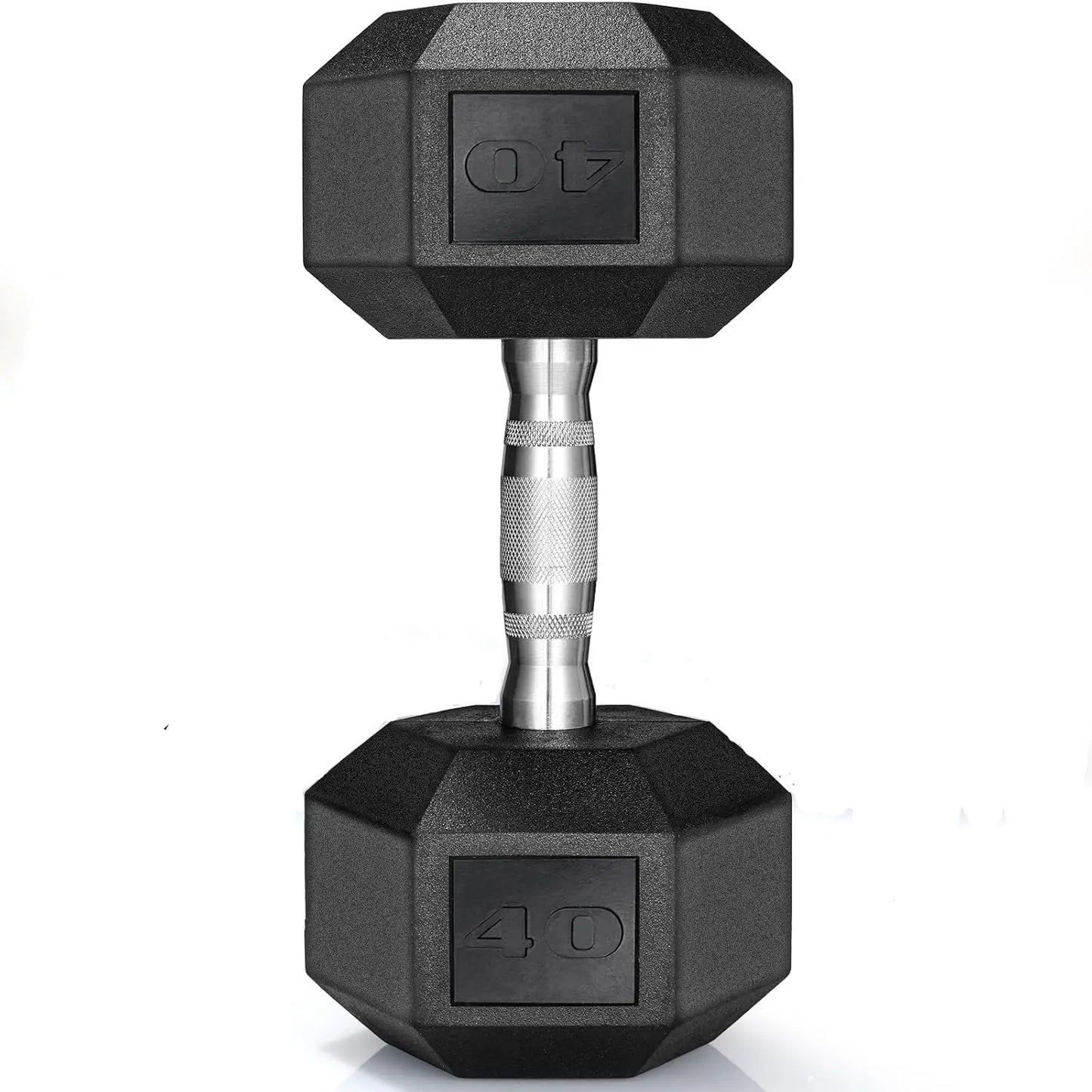 Rubber Coated Hex Dumbbells (30–75 lbs) – Cast Iron, Pair