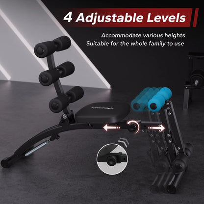 Adjustable Ab Machine Workout Bench – Multi-Functional Sit Up Trainer for Home Gym Fitness