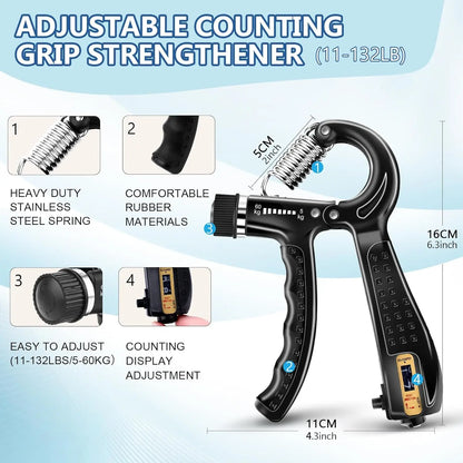 Grip Trainer Kit – Hand Gripper, Finger Exercisers & Forearm Strengtheners