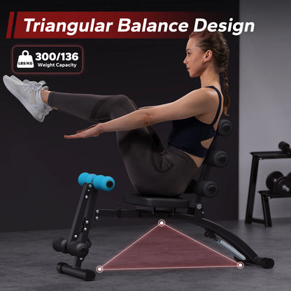 Adjustable Ab Machine Workout Bench – Multi-Functional Sit Up Trainer for Home Gym Fitness
