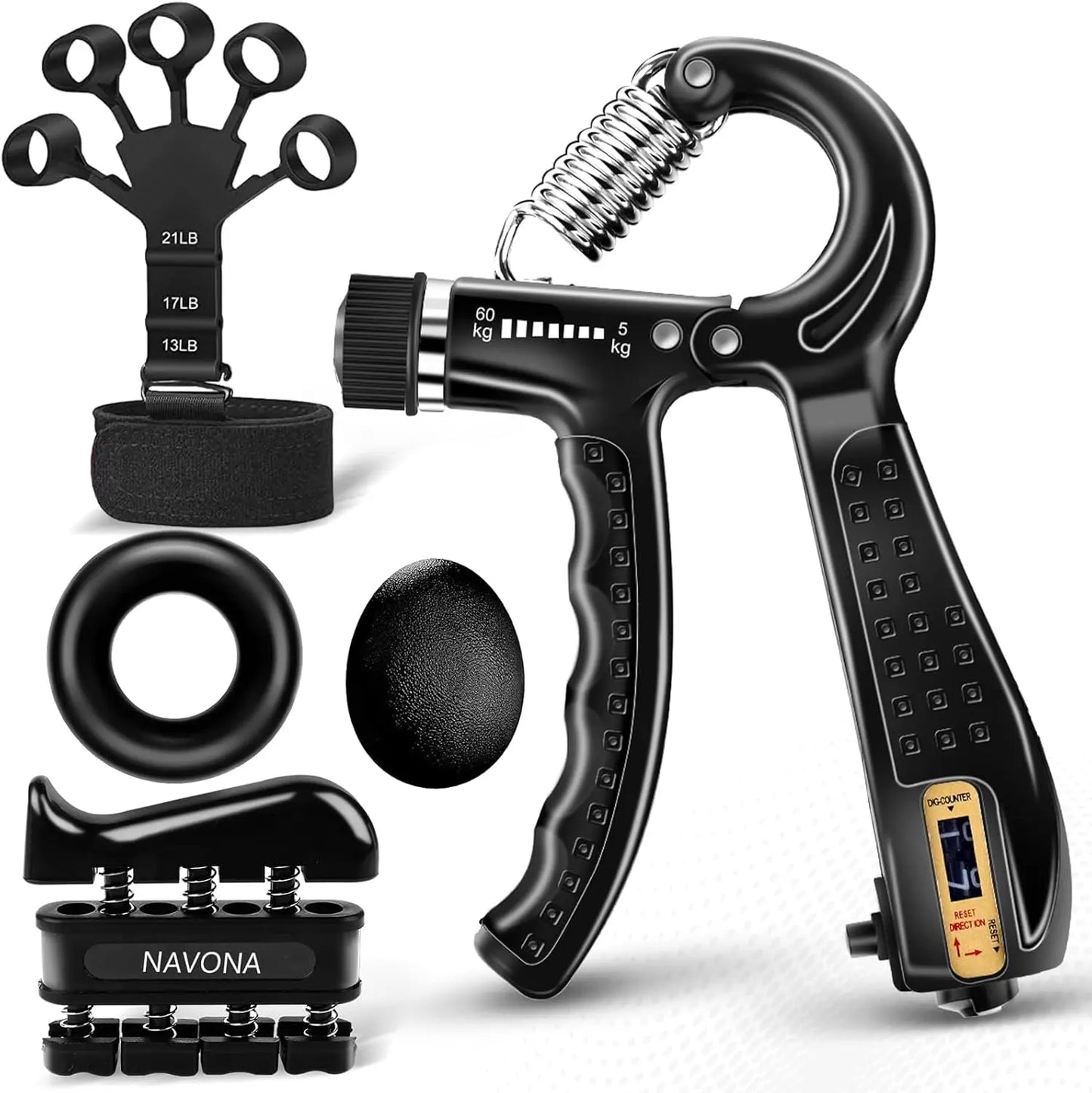 Grip Trainer Kit – Hand Gripper, Finger Exercisers & Forearm Strengtheners