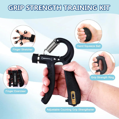 Grip Trainer Kit – Hand Gripper, Finger Exercisers & Forearm Strengtheners
