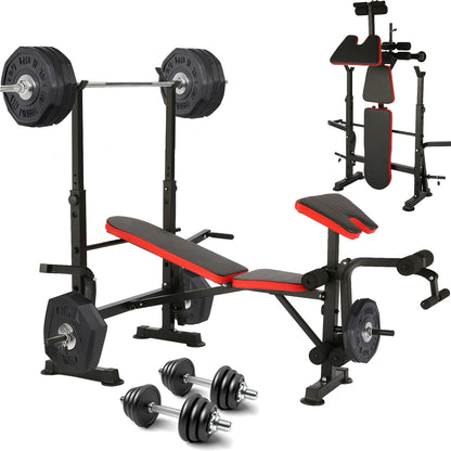 Weight Bench Set with Squat Rack (660 lb Capacity, Adjustable Incline)
