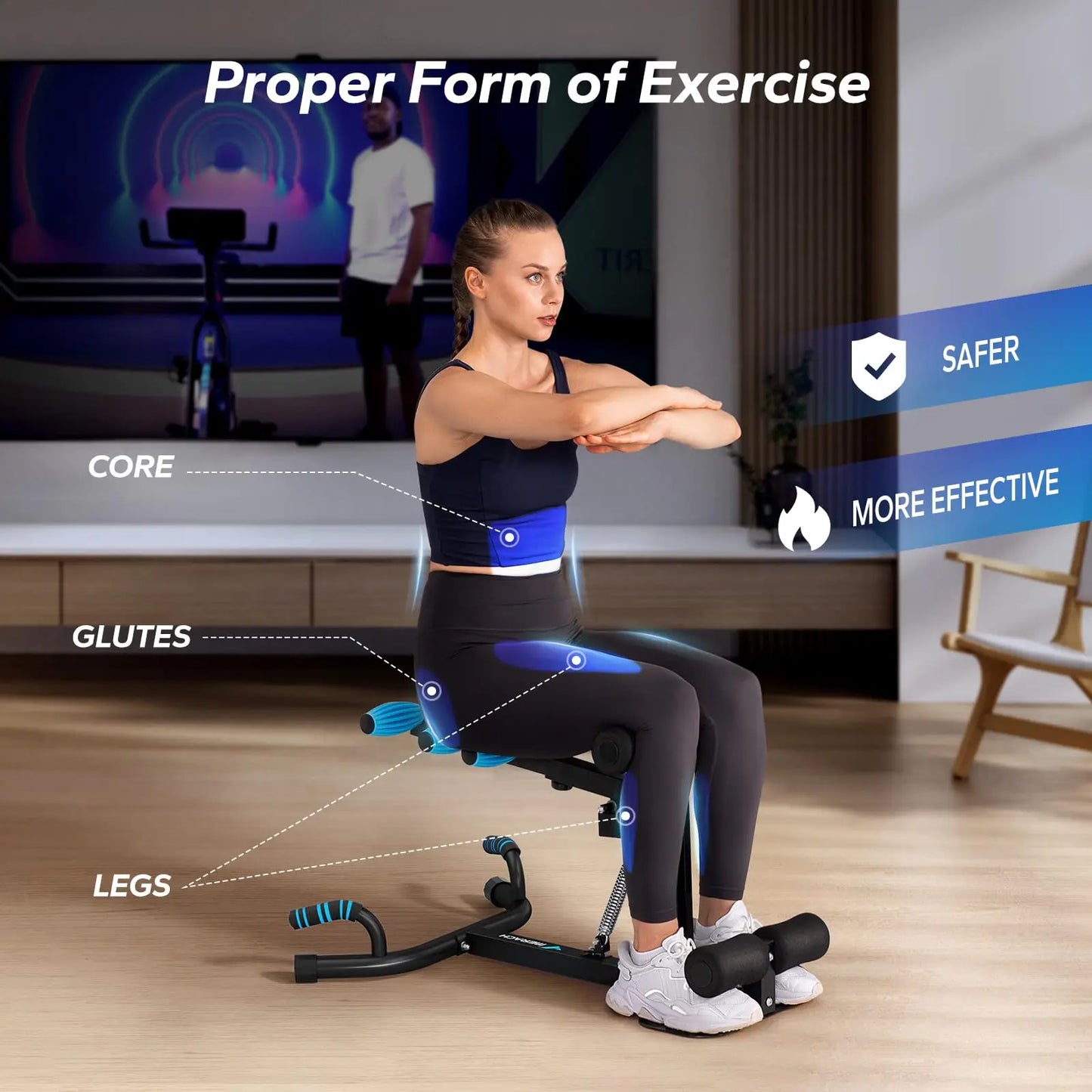MERACH Deep Squat Machine – Adjustable Glute & Leg Trainer for Full Body Home Workouts
