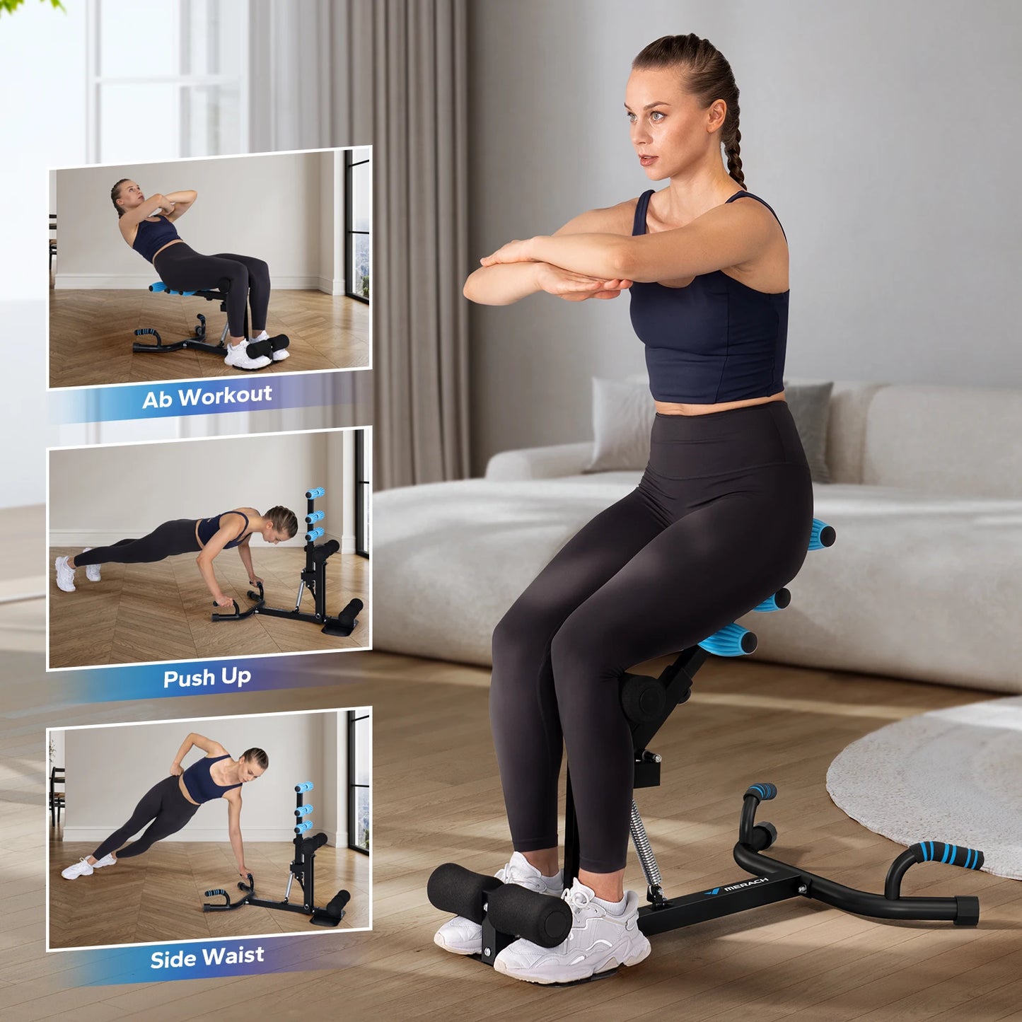 MERACH Deep Squat Machine – Adjustable Glute & Leg Trainer for Full Body Home Workouts