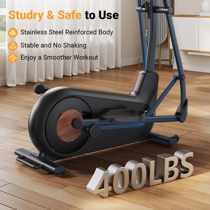 MERACH Elliptical Exercise Machine with 18.5IN Stride Hyper-Quiet Magnetic Drive System Elliptical Trainer 8 Resistance Levels