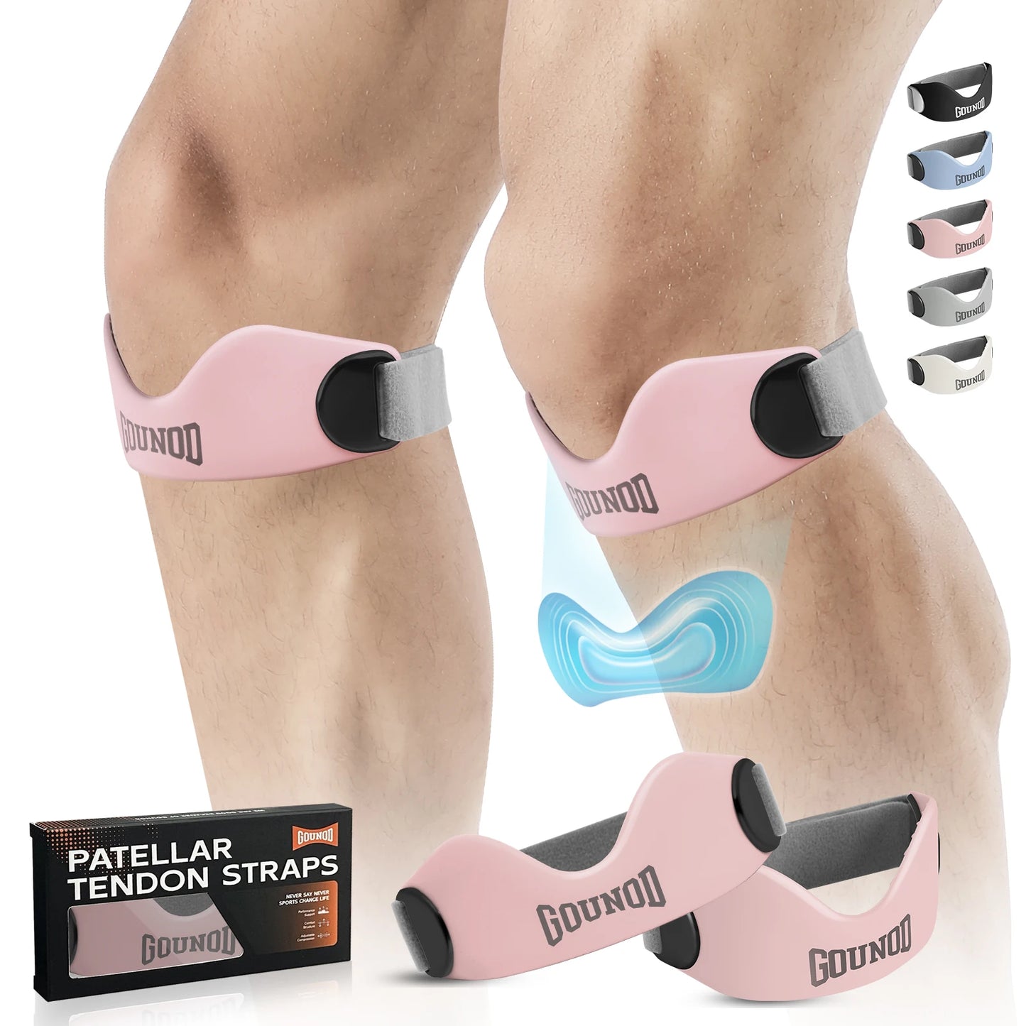 Silicone Patellar Tendon Support Strap for Knee Pain Relief