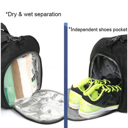 Large Fitness Gym Bag – Wet/Dry Compartments, Shoe Storage, Travel & Workout Duffel