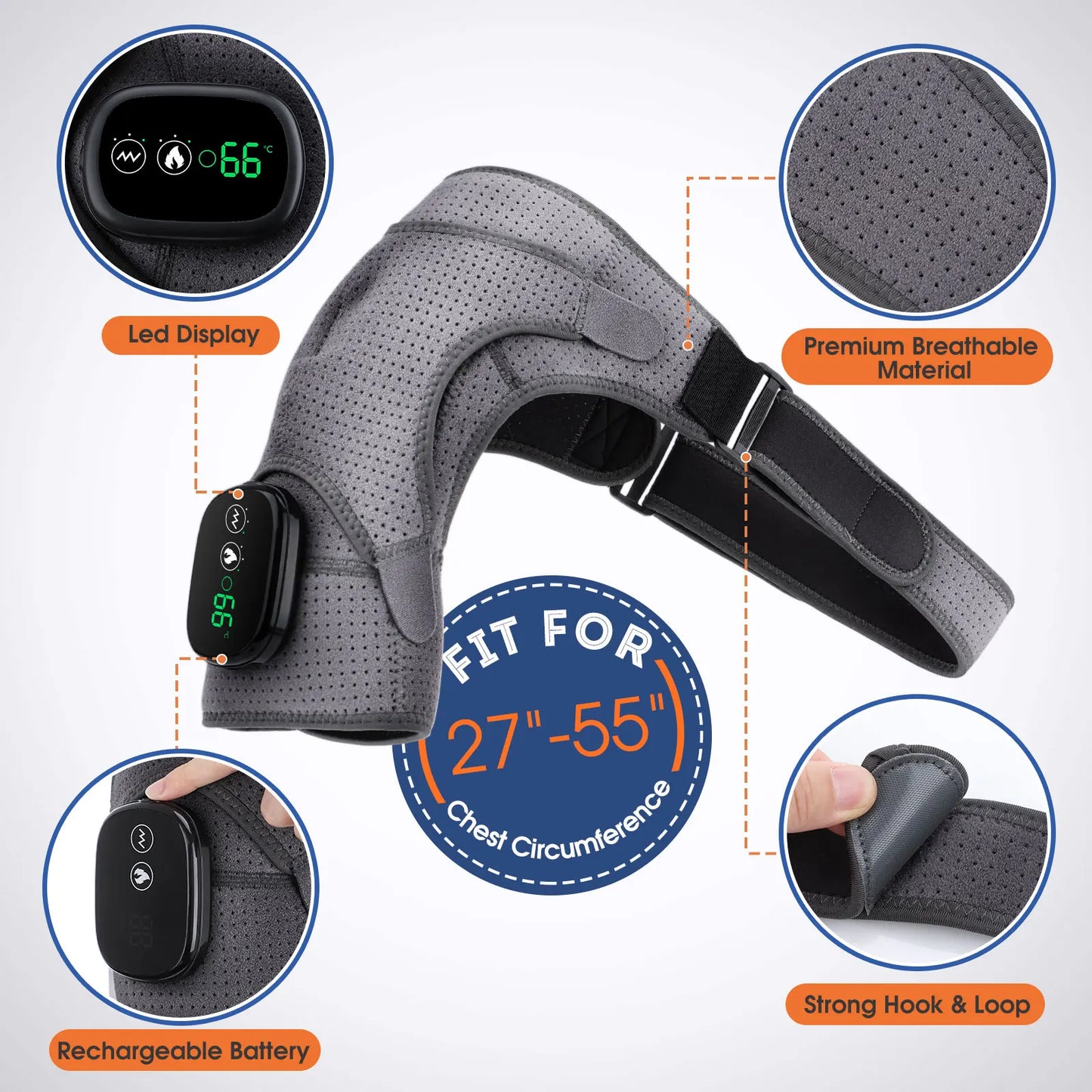 Electric Shoulder Heating Pad Massager – Vibration Therapy Wrap for Pain Relief & Muscle Recovery