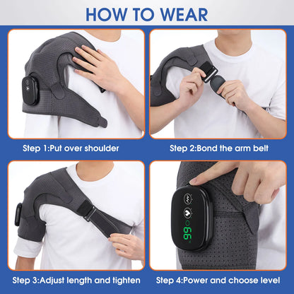 Electric Shoulder Heating Pad Massager – Vibration Therapy Wrap for Pain Relief & Muscle Recovery