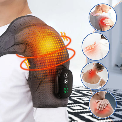 Electric Shoulder Heating Pad Massager – Vibration Therapy Wrap for Pain Relief & Muscle Recovery