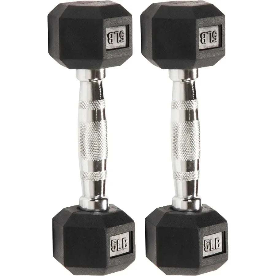Hex Dumbbell with Rubber Coating - Secure Grip, Home Gym Strength Training