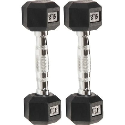 Hex Dumbbell with Rubber Coating - Secure Grip, Home Gym Strength Training