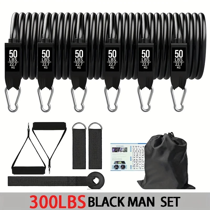 Resistance Band Set – Exercise Bands with Handles, Door Anchor, Ankle Straps & Carry Bag