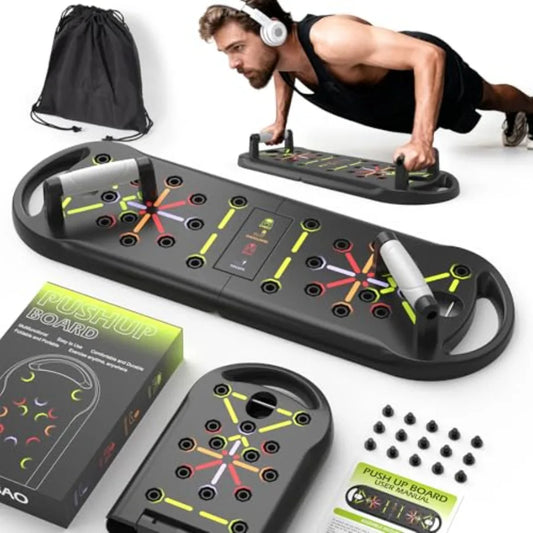 20-in-1 Push Up Board System – Home Gym Strength Training Equipment with Push Up Handles