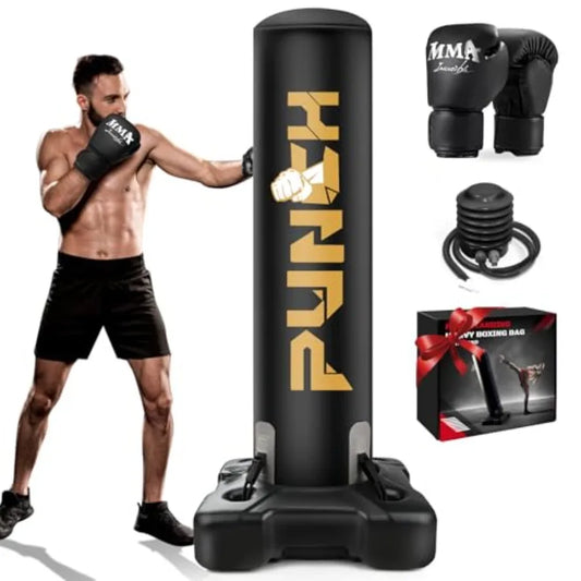 Freestanding Inflatable Punching Bag with Stand – Home Boxing & Martial Arts Training Equipment