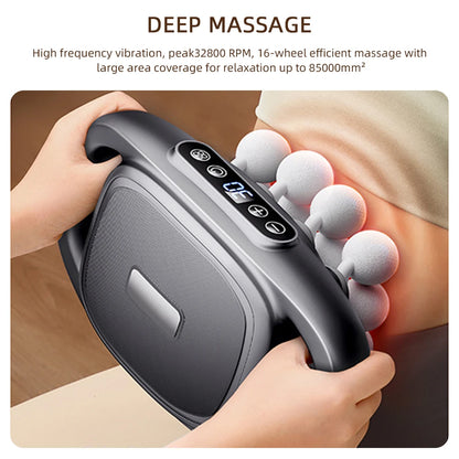 16-Head Fascia Massage Gun – High-Frequency Deep Tissue Muscle Massager for Back, Neck, Shoulders & Waist