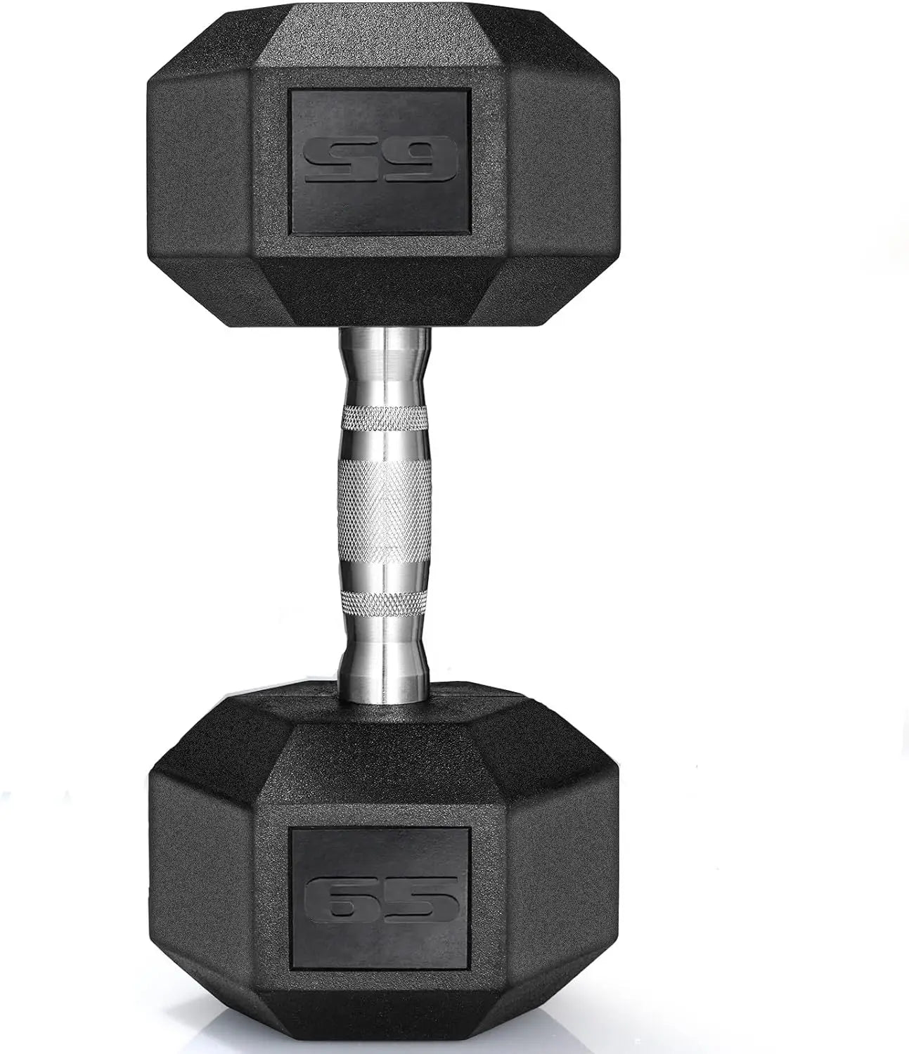 Rubber Coated Hex Dumbbells (30–75 lbs) – Cast Iron, Pair