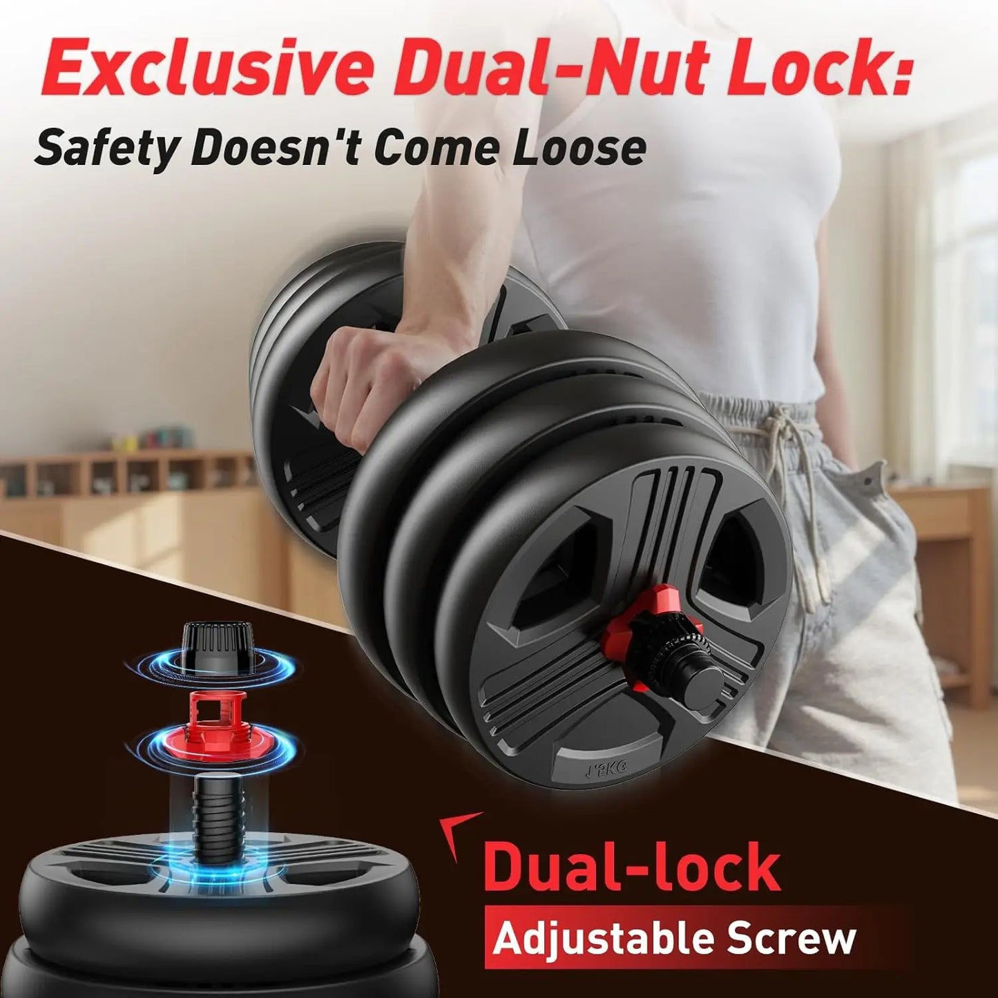 Adjustable dumbbell set,70lbs Free Weights set  5 in 1 Weight Set