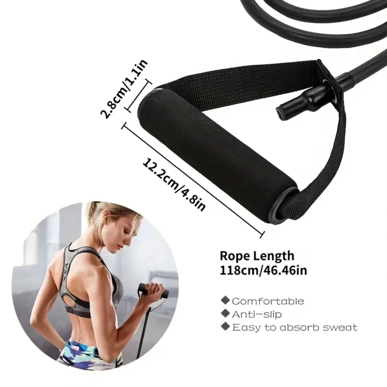 Resistance Band Set with Handles – 3 Levels for Home Gym, Yoga, Rehab & Full Body Training