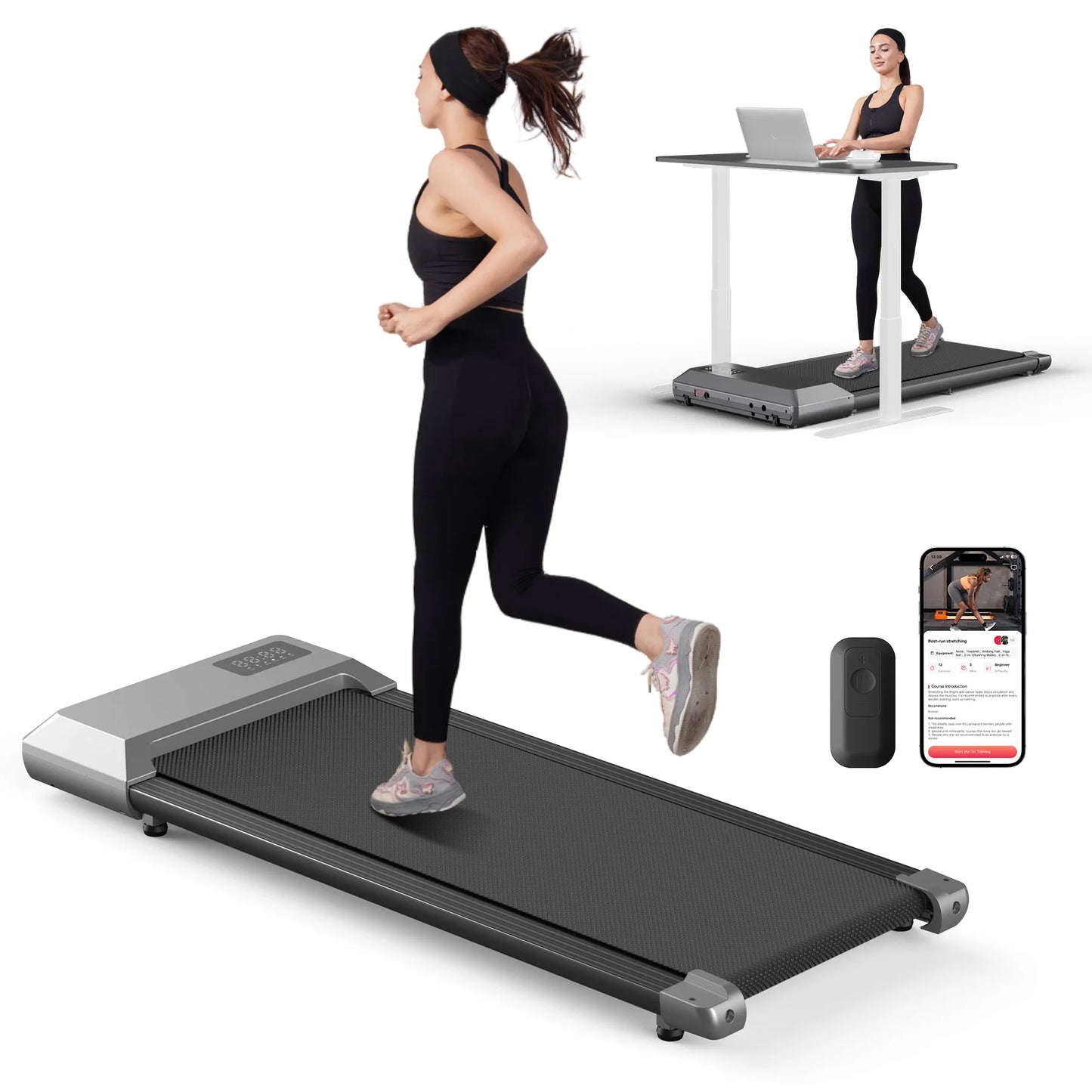 2.5HP Walking Pad Treadmill with LCD Display (300 lb Capacity)