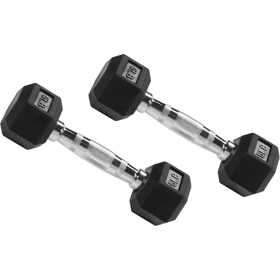 Hex Dumbbell with Rubber Coating - Secure Grip, Home Gym Strength Training