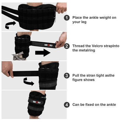 Adjustable Wrist & Ankle Weights for Strength Training & Running