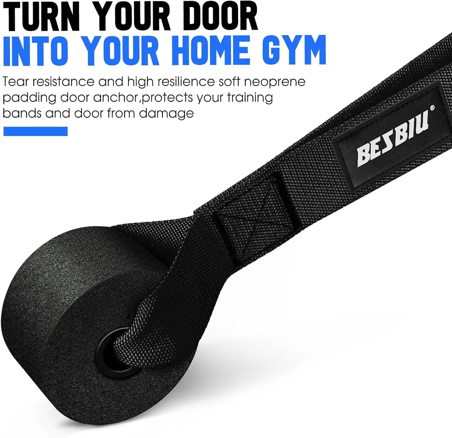 Heavy Resistance Band Set – 300lbs, Handles, Door Anchor & Ankle Straps for Home Gym Training