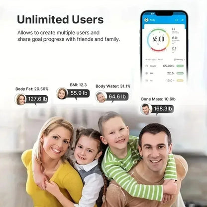 Smart Body Fat Scale with Bluetooth & Precision Tracking