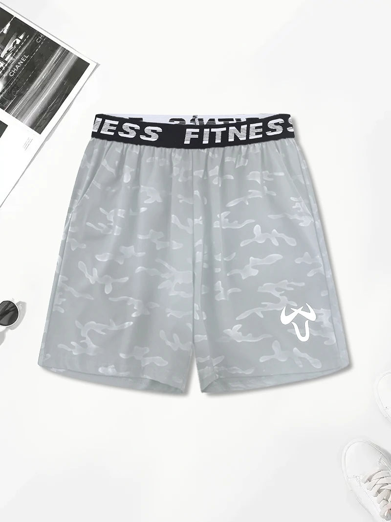 Men’s Quick-Dry Athletic Shorts – Lightweight, Elastic Waist, Drawstring & Geometric Design