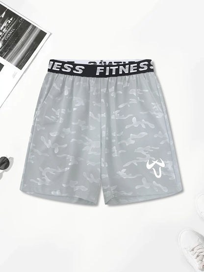 Men’s Quick-Dry Athletic Shorts – Lightweight, Elastic Waist, Drawstring & Geometric Design