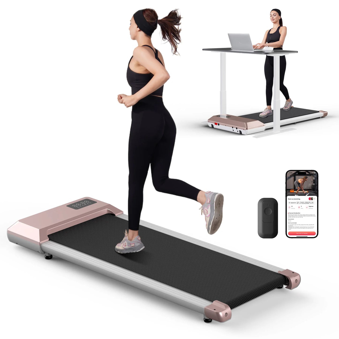 2.5HP Walking Pad Treadmill with LCD Display (300 lb Capacity)