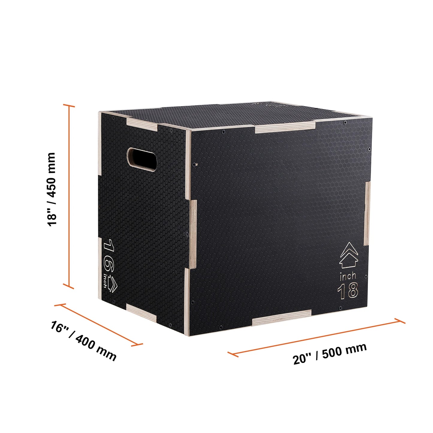 3-in-1 Wooden Plyometric Jump Box – Plyo Box for Home Gym, Conditioning & Strength Training