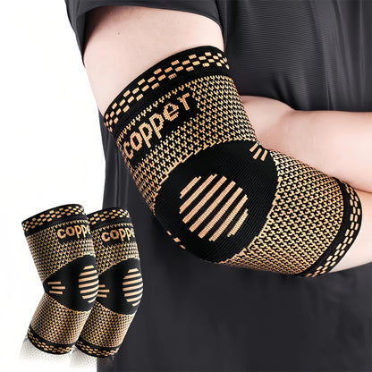 Copper Elbow Support Brace (2PCS) – Compression Sleeves for Sports, Fitness & Joint Protection