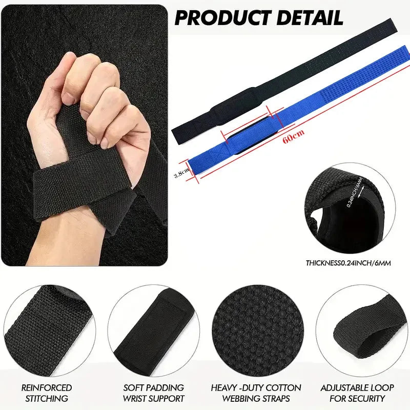 Adjustable Non-Slip Wrist Straps for Lifting & Grip Support